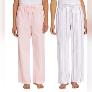 New GAP Pink and White Pajama Set Relaxed Fit Intimates 2 Pack $42